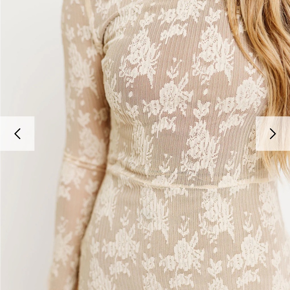 Elegant Cream Lace Maxi Dress - Picture 4 of 6